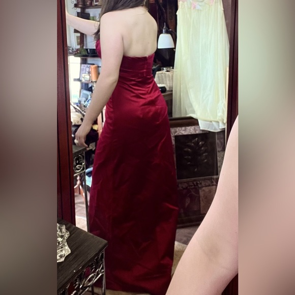 Vintage Impression Red Satin Strapless Dress, Size 12, Great Condition - Picture 4 of 16
